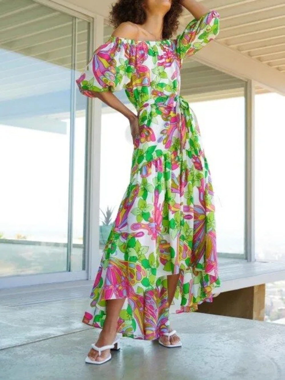 Trina Turk 100% Silk Eye Popping Dress XS